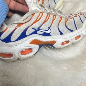 Nike White and Orange Air Max Sneakers